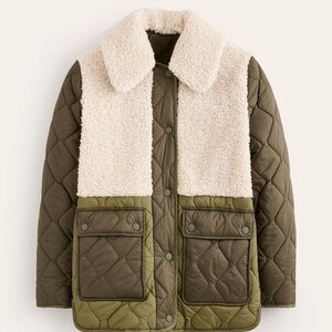 Boden women’s Chester quilted borg jacket